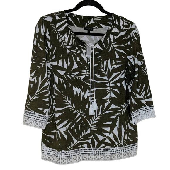 Talbots Palm Tassel Tie Top - Size PM - EUC - Picture 1 of 6